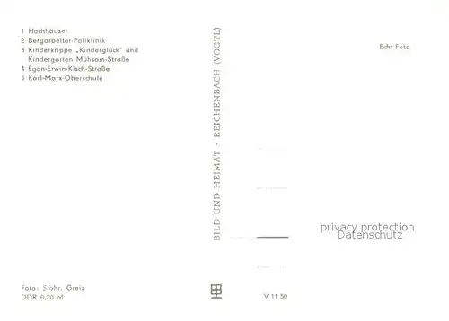 AK / Ansichtskarte Bieblach Hochhaeuser Bergarbeiter Poliklinik Kinderkrippe Kindergarten Egon Erwin Kisch Strasse Karl Marx Oberschule Bieblach