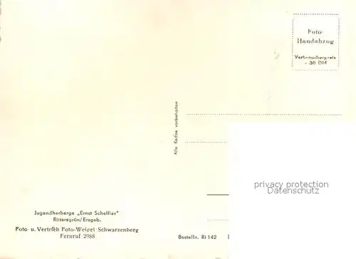 AK / Ansichtskarte Rittersgruen Jugendherberge Ernst Scheffler Rittersgruen