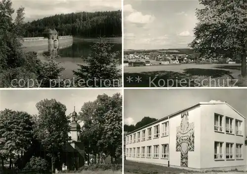 AK / Ansichtskarte Werda_Auerbach Staumauer Kirche Schule Panorama Werda Auerbach