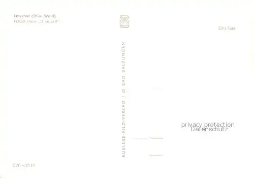AK / Ansichtskarte Oberhof_Thueringen FDGB Heim Dimitroff Oberhof Thueringen