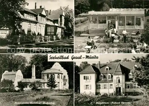 AK / Ansichtskarte Graal Mueritz_Ostseebad Kindersanatorium Tannenhof Warmbad Eiscafe Sanatorium Richard Assmann Graal Mueritz_Ostseebad