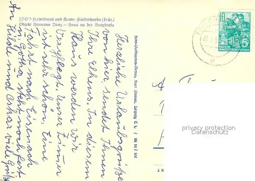 AK / Ansichtskarte Friedrichroda FDGB Feriendienst und Kuren Objekt Hermann Danz Friedrichroda