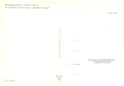 AK / Ansichtskarte Boltenhagen_Ostseebad Zentrales Pionierlager Mathias Thesen Boltenhagen_Ostseebad