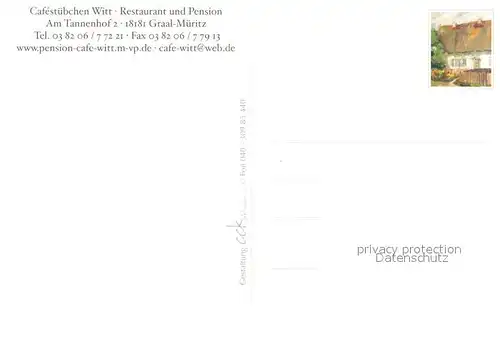 AK / Ansichtskarte Graal Mueritz_Ostseebad Cafestuebchen Witt Restaurant Pension Strand Graal Mueritz_Ostseebad