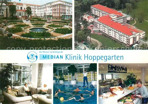 AK / Ansichtskarte Hoppegarten Median Klinik Park Hallenbad Restaurant Hoppegarten