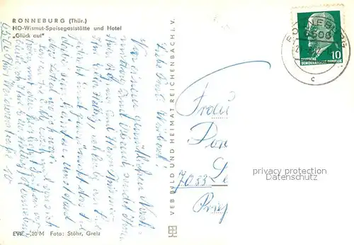 AK / Ansichtskarte Ronneburg_Thueringen HO Wismut Gaststaette und Hotel Glueck auf Ronneburg Thueringen