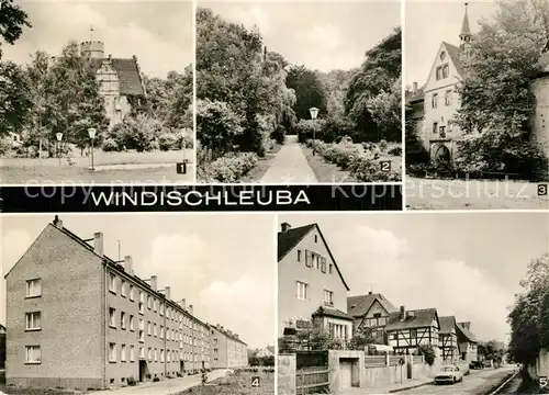 AK / Ansichtskarte Windischleuba Schloss jetzt Internat Park Neubauten August Bebel Strasse Windischleuba