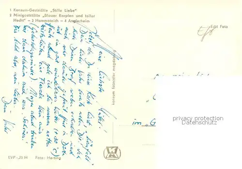 AK / Ansichtskarte Sondershausen_Thueringen Ausflugsgaststaette Stille Liebe Hammateich Anglerheim Sondershausen Thueringen