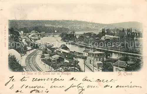 AK / Ansichtskarte Saint Cloud_Hauts de Seine La Seine et la ville vues de Meudon Saint Cloud