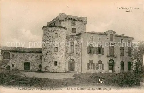 AK / Ansichtskarte Coubon Chateau de Poinsac Facade Donjon du XIIIe siecle Coubon