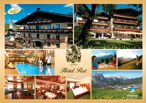 AK / Ansichtskarte Abtenau Hotel Gasthof Post Hallenbad Gastraeume Panorama Abtenau