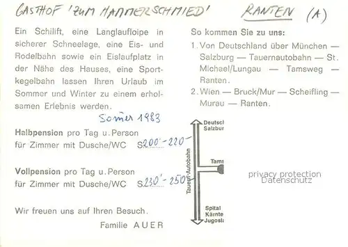 AK / Ansichtskarte Ranten Gaststube Kegelbahn Reiter Ranten