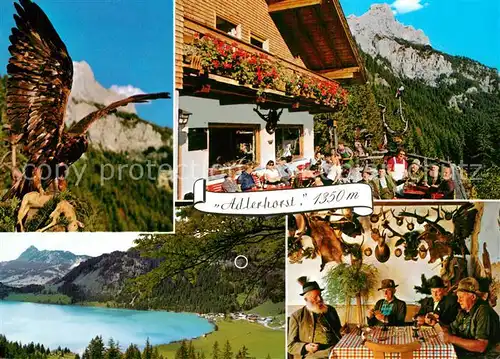 AK / Ansichtskarte Nesselwaengle_Tirol Alpengasthof Adlerhorst Seeblick Gaststube Adler Nesselwaengle_Tirol