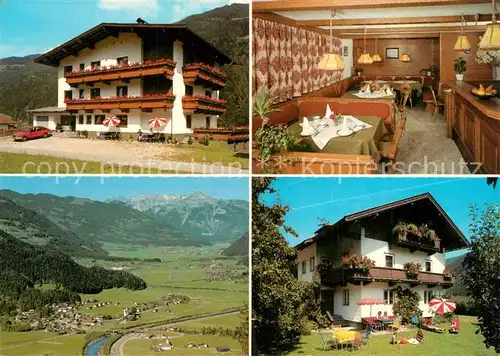 AK / Ansichtskarte Aschau_Zillertal Gaestehaus Hauser Gaststube Terrasse Panorama Aschau_Zillertal