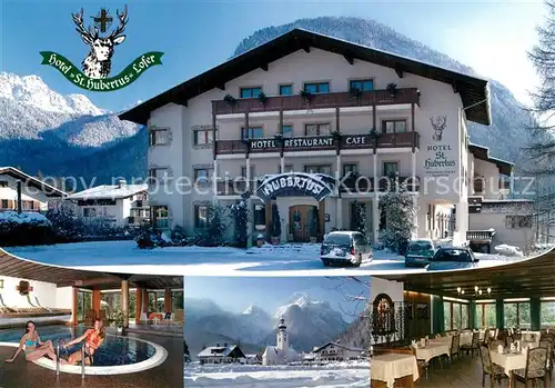 AK / Ansichtskarte Lofer Hotel St Hubertus Hallenbad Panorama Gastraum Lofer