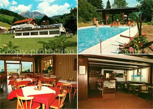 AK / Ansichtskarte Groebming_Steiermark Gasthaus Pension Sonnhof Restaurant Pool Gaststube Groebming_Steiermark