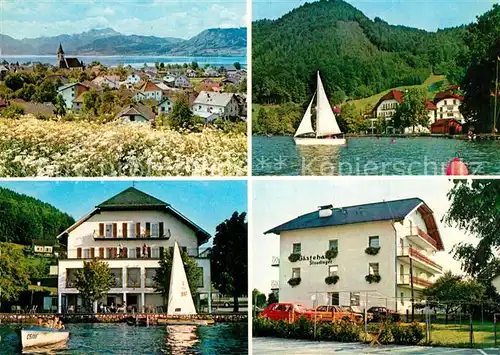 AK / Ansichtskarte Weyregg_Attersee Pension Staudinger Panorama Segeln Weyregg Attersee