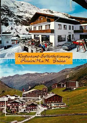 AK / Ansichtskarte Obergurgl_Soelden_Tirol Restaurant Pension M und M Gruener Obergurgl_Soelden_Tirol