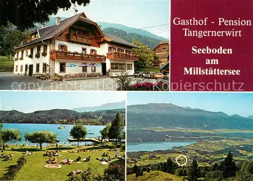 AK / Ansichtskarte Seeboden_Millstaettersee Gasthof Pension Tangernerwirt Panorama Liegewiese Seeboden_Millstaettersee