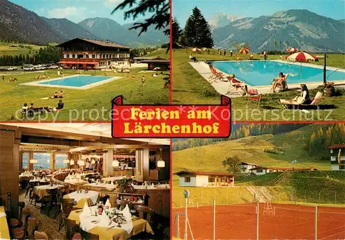AK / Ansichtskarte Erpfendorf Gasthof Laerchenhof Schwimmbad Gastraum Bar Tennisplatz Erpfendorf