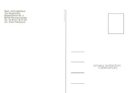 AK / Ansichtskarte Herrmannsacker Gast und Logierhaus Zur Saegemuehle Nordhaeuser Talsperre Ebersburg Herrmannsacker