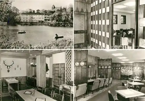 AK / Ansichtskarte Penzlin_Waren Ferienheim Seehof VEB Schwedt Seepartie Tagesgaststaett Jaegerzimmer Klubgaststaette Penzlin Waren