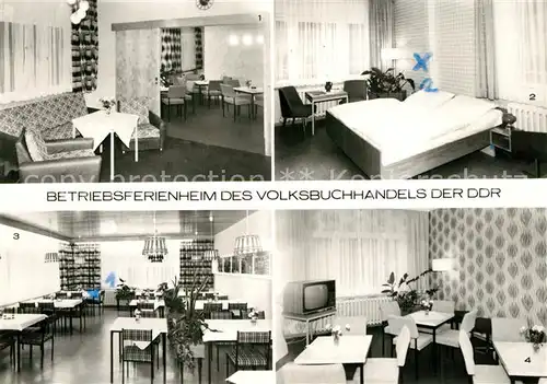 AK / Ansichtskarte Finsterbergen Betriebsferienheim Vestibuel Klubraum Gaestezimmer Speiseraum Fernsehraum Finsterbergen