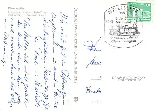 AK / Ansichtskarte Rittersgruen Ferienheim Rudolf Harlass Rittersgruen