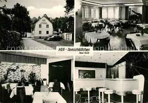 AK / Ansichtskarte Koenigswusterhausen HOG Seeschloesschen Neue Muehle Gastraeume Bar Koenigswusterhausen