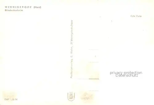 AK / Ansichtskarte Wernigerode_Harz Blindenkurheim Wernigerode Harz
