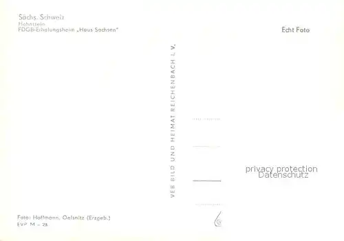 AK / Ansichtskarte Hohnstein_Saechsische_Schweiz FDGB Erholungsheim Haus Sachsen Hohnstein_Saechsische