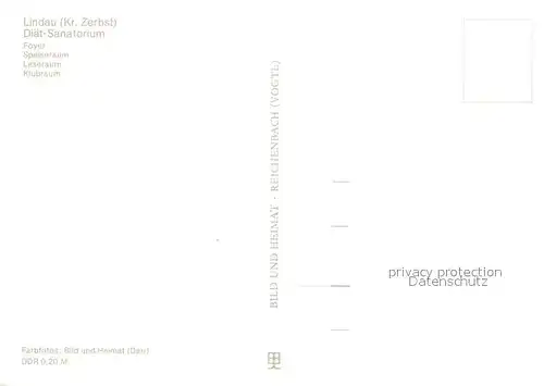 AK / Ansichtskarte Lindau_Zerbst Foyer Speiseraum Leseraum Klubraum Lindau_Zerbst