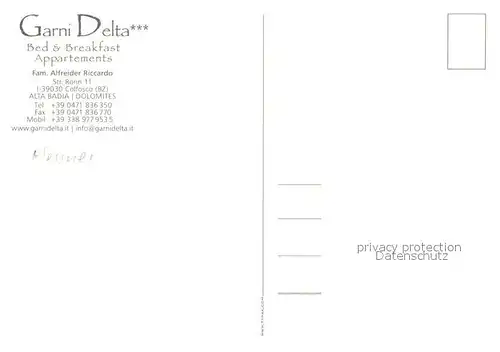 AK / Ansichtskarte Colfosco Garni Delta Bed and Breakfast Appartements Colfosco