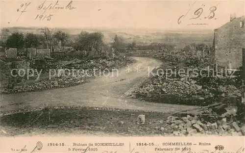 AK / Ansichtskarte Sommeilles Ruines Grande Guerre Truemmer 1. Weltkrieg Sommeilles