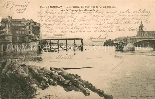 AK / Ansichtskarte Pont a Mousson Destruction du pont Grande Guerre Pont a Mousson