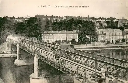 AK / Ansichtskarte Lagny sur Marne Pont reconstruit sur la Marne Lagny sur Marne