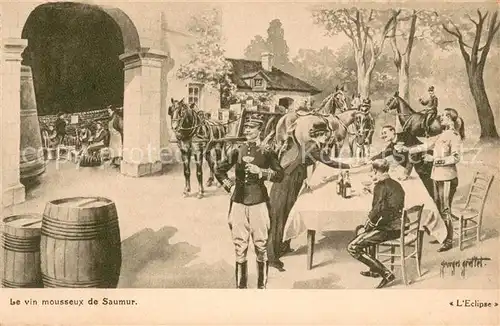 AK / Ansichtskarte Saumur Le vin mousseux Dessin Kuenstlerkarte Saumur