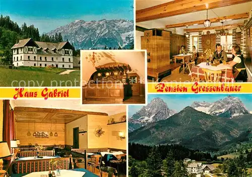 AK / Ansichtskarte Hinterstoder Pension Gressenbauer Haus Gabriel Gaststube Panorama Hinterstoder