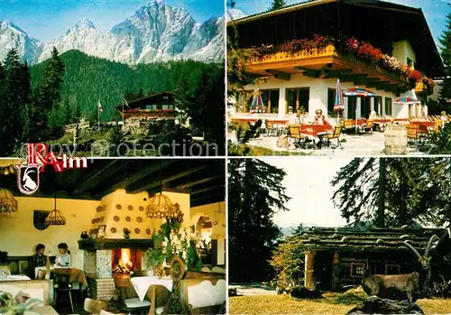 AK / Ansichtskarte Vorberg_Pichl Alpenrestaurant Ramsauer Alm Kaminzimmer Terrasse Vorberg Pichl