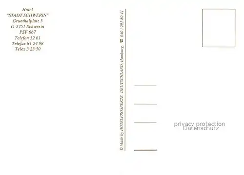 AK / Ansichtskarte Schwerin_Mecklenburg Hotel Stadt Schwerin Gastraum Schwerin_Mecklenburg