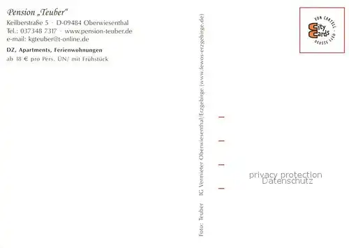 AK / Ansichtskarte Oberwiesenthal_Erzgebirge Pension Teuber Terrasse Oberwiesenthal Erzgebirge