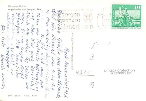 AK / Ansichtskarte Duebener_Heide Anglerheim am Langen See Duebener Heide