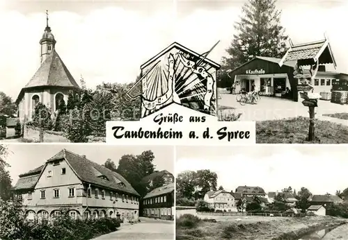 AK / Ansichtskarte Taubenheim_Spree Kirche Kaufhalle  Taubenheim Spree
