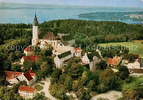 AK / Ansichtskarte Andechs Kloster Andechs Fliegeraufnahme Andechs