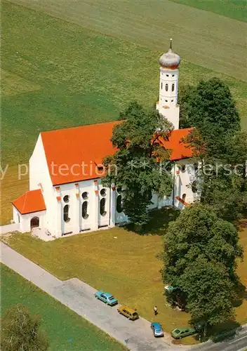 AK / Ansichtskarte Schwangau Kirche St. Coloman Fliegeraufnahme Schwangau