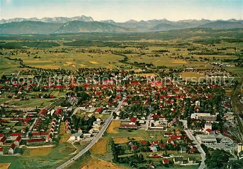 AK / Ansichtskarte Weilheim_Oberbayern Fliegeraufnahme Zugspitze Tiroler Alpen Weilheim Oberbayern