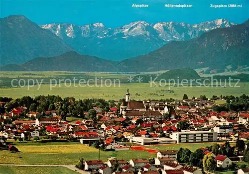 AK / Ansichtskarte Murnau_Staffelsee Fliegeraufnahme Murnauer Moos Wettersteingebirge  Murnau_Staffelsee