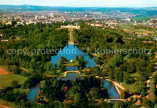 AK / Ansichtskarte Kassel Karlsaue Fliegeraufnahme Insel Siebenberge Orangerie Kassel