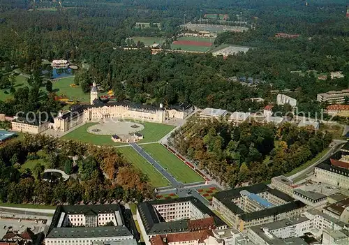 AK / Ansichtskarte Karlsruhe_Baden Schloss Fliegeraufnahme Karlsruhe_Baden