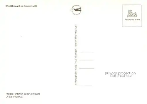 AK / Ansichtskarte Kronach_Oberfranken Fliegeraufnahme Kronach Oberfranken